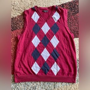 Checkered red sweater vest - good condition, spotless!